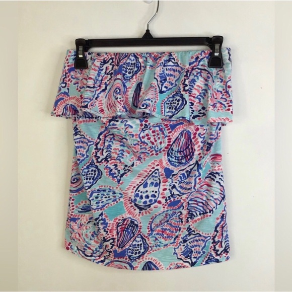 Lilly Pulitzer Ruffle Tube Top Size Medium - Picture 3 of 6
